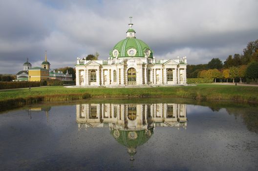 MOSCOW, RUSSIA - September 28, 2014: View of the Kuskovo estate in autumn day