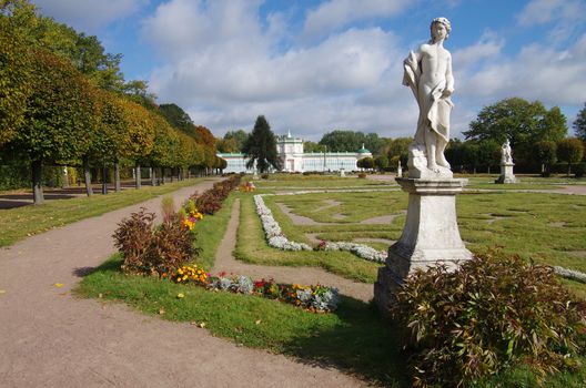 MOSCOW, RUSSIA - September 28, 2014: View of the Kuskovo estate in autumn day