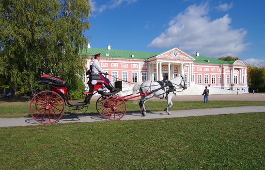 MOSCOW, RUSSIA - September 28, 2014: View of the Kuskovo estate