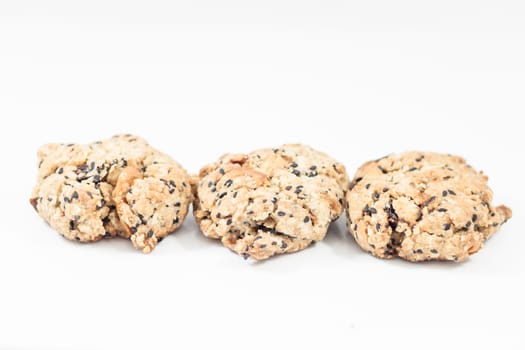 Healthy cookies isolated on white background, stock photo