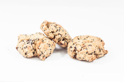 Cereal cookies isolated on white background, stock photo