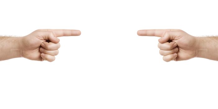 An image of two hands pointing to something