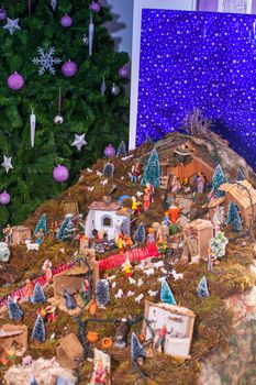 View of nativity scene, in Italian called Presepe