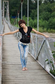 The young girl on walk