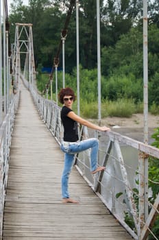 The young girl on walk