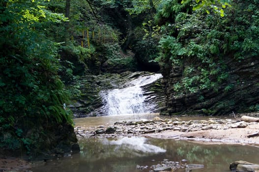 Sights of caucasus. The rivers and falls