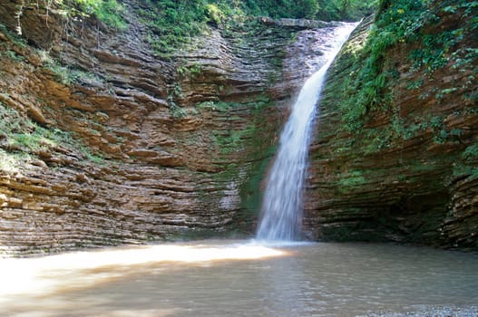 Sights of caucasus. The rivers and falls