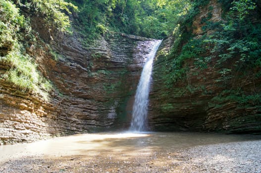 Sights of caucasus. The rivers and falls