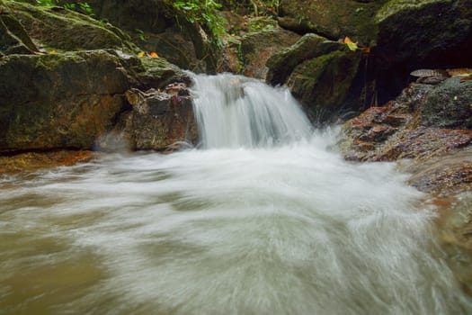 Small waterfall in the rainy season