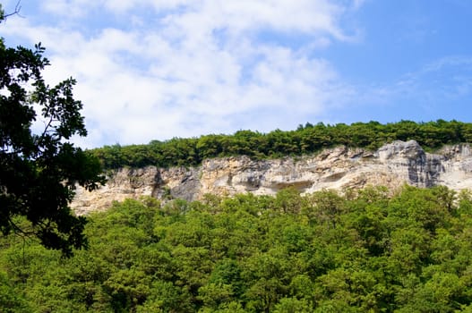 Rocky ridge in the south of caucasus