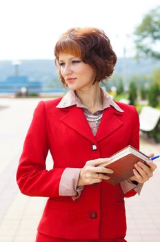 The business girl on walk