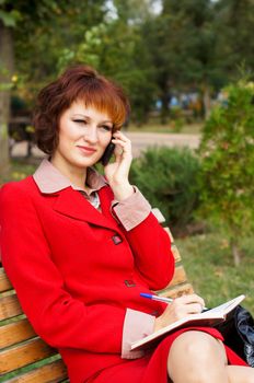 The business girl on walk