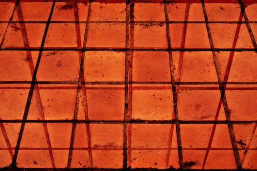 detail of terra cotta tile floor