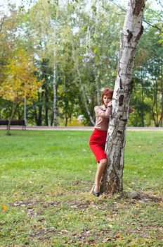 The business girl on walk