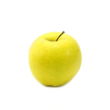 Yellow apple on white background.