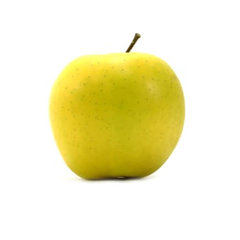 Yellow apple on white background.