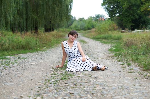 young girl on a walk