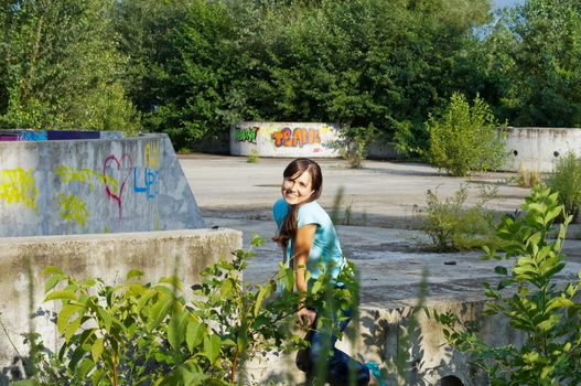 young girl on a walk