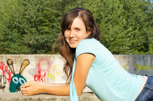 young girl on a walk