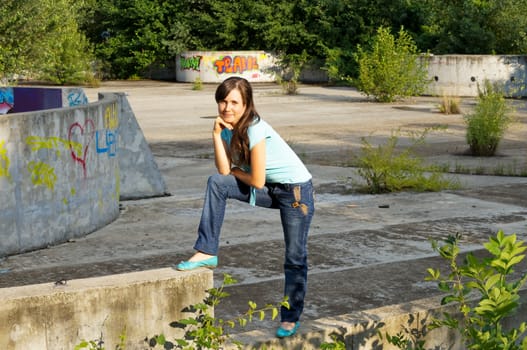 young girl on a walk