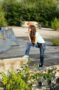 young girl on a walk