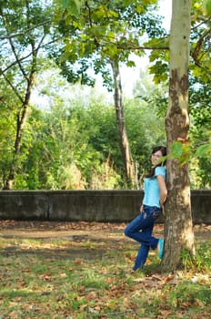 young girl on a walk