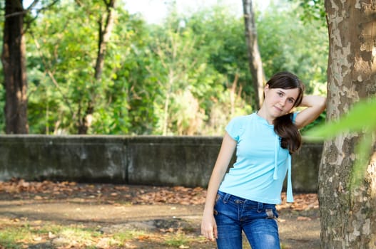 young girl on a walk