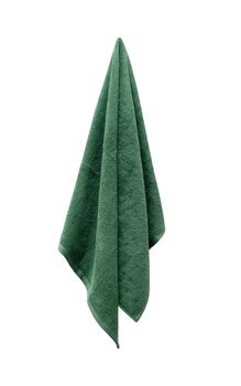 green towel on a white background