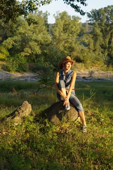 young girl on a walk