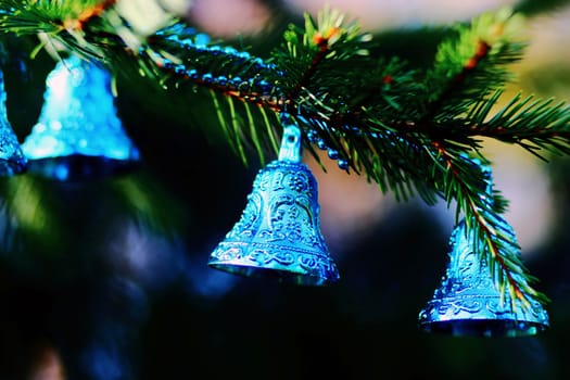 blue bells on a Christmas tree New Year 2015