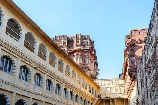 Different parts of Mehrangarh Fort, Rajasthan, Jodhpur, India