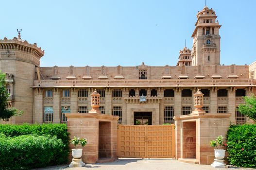 Outside view of Umaid Bhawan Palace of Jodhpur, Rajasthan, India