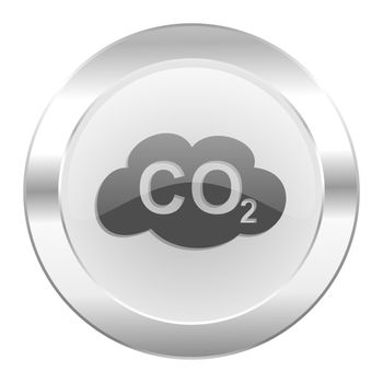 carbon dioxide chrome web icon isolated