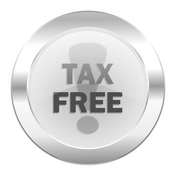 tax free chrome web icon isolated
