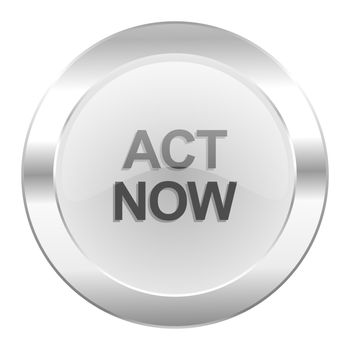 act now chrome web icon isolated