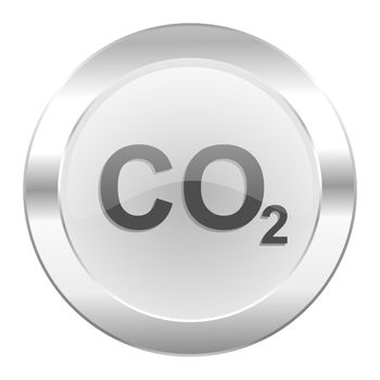 carbon dioxide chrome web icon isolated