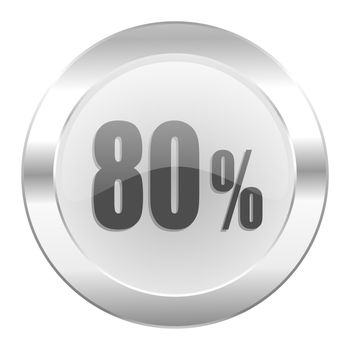 80 percent chrome web icon isolated