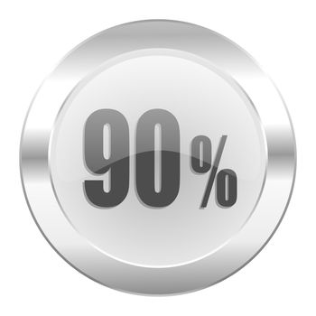 90 percent chrome web icon isolated