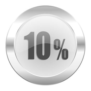 10 percent chrome web icon isolated