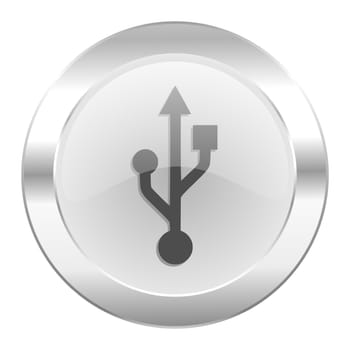 usb chrome web icon isolated