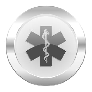 emergency chrome web icon isolated