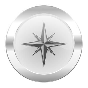 compass chrome web icon isolated