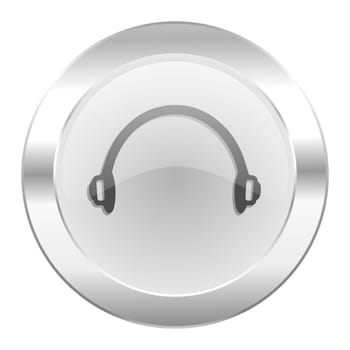 headphones chrome web icon isolated