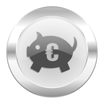 piggy bank chrome web icon isolated