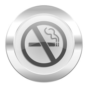 no smoking chrome web icon isolated