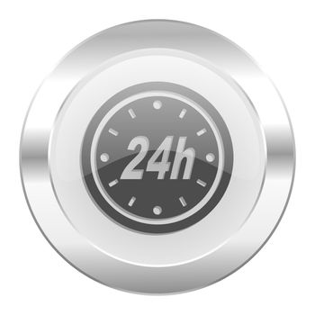 24h chrome web icon isolated