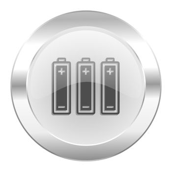 battery chrome web icon isolated