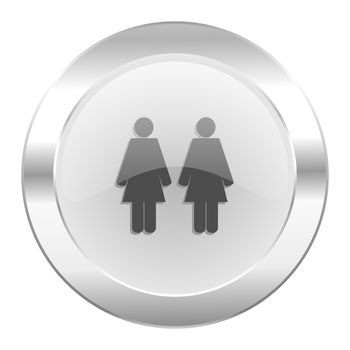 couple chrome web icon isolated