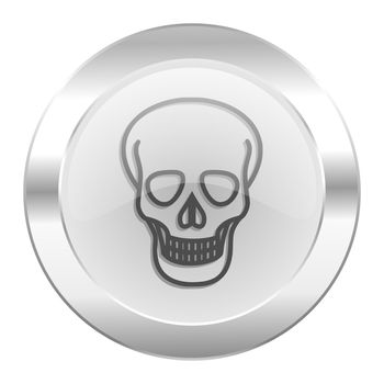 skull chrome web icon isolated