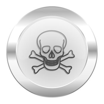 skull chrome web icon isolated